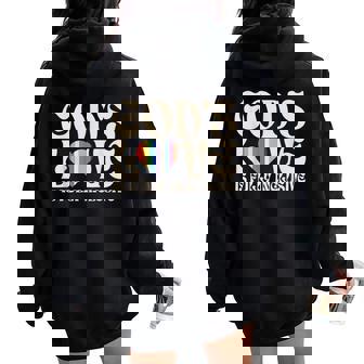 God's Love Is Fully Inclusive Christian Lgbtq Gay Rights Women Oversized Hoodie Back Print - Thegiftio UK