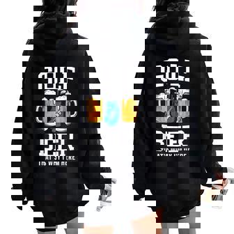 Golf And Beer That's Why I'm Here ゴルフ ビールを飲む人 レディース オーバーサイズ パーカー バックプリント - Kawaiitshirt