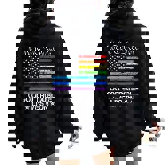 Good Necessary Trouble Lives On Rainbow Usa Flag Resistance Women Oversized Hoodie Back Print | Mazezy