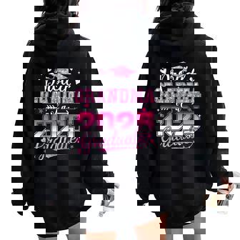 Graduation 2025 Proud Grandma Of 2025 Graduate Floral Women Women Oversized Hoodie Back Print | Mazezy