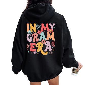 In My Gram Era Groovy Retro Butterfly Women Women Oversized Hoodie Back Print - Thegiftio UK