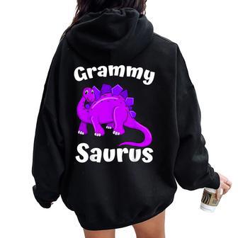Grammysaurus Grammy Dinosaur Lover Dino Mother's Day Women Oversized Hoodie Back Print - Thegiftio UK