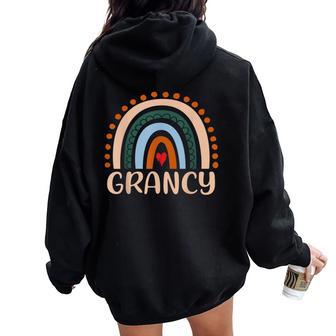 Grancy Rainbow Grandma Cute Grancy Women Oversized Hoodie Back Print - Thegiftio UK