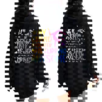 My Granddaughter Gymnastics Grandma Of A Gymnast Grandma Small Black Women Oversized Hoodie Back Print - Seseable