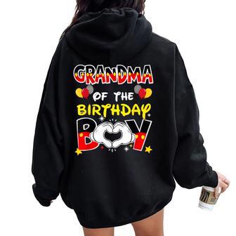 Grandma Of The Birthday Boy Family Party Decor Matching Women Oversized Hoodie Back Print - Thegiftio UK