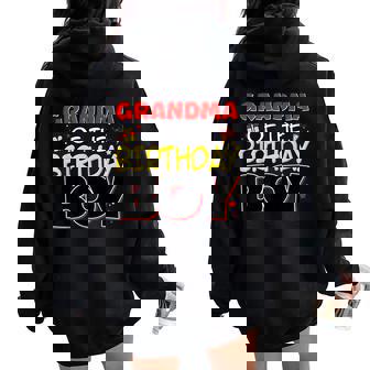 Grandma Of The Birthday Boy Family Party Birthday Outfit Women Oversized Hoodie Back Print - Seseable