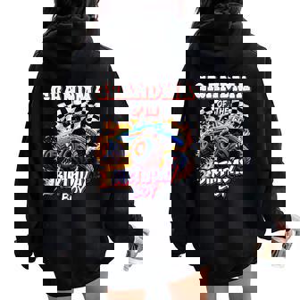 Grandma Of The Birthday Boy Monster Truck Birthday Party Women Oversized Hoodie Back Print - Thegiftio