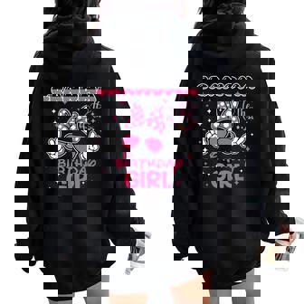 Grandma Of The Birthday Girl Cute Pink Bow Family Matching Women Oversized Hoodie Back Print - Thegiftio UK