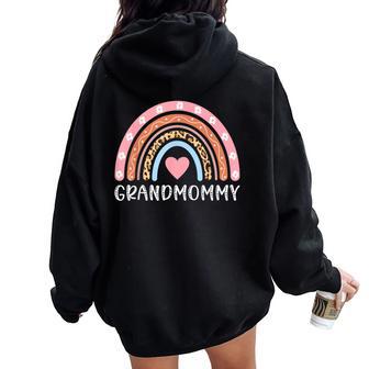 Grandmommy Grandma Rainbow Grandmommy Grandmother Women Oversized Hoodie Back Print - Thegiftio UK