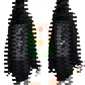 Graphique D'art Mandala Coloré De Feux De Circulation Sweat à capuche oversize pour femme avec imprimé dans le dos - Cadeauxyz