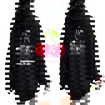 Graphique De Cerise Amusant Pour Homme Et Avec Imprimé Cerises Sweat à capuche oversize pour femme avec imprimé dans le dos - Cadeauxyz
