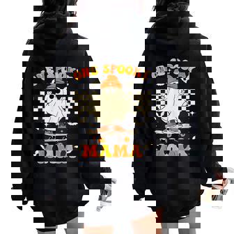 Groovy Boo One Spooky Mama First Halloween Birthday Boy Women Oversized Hoodie Back Print - Thegiftio