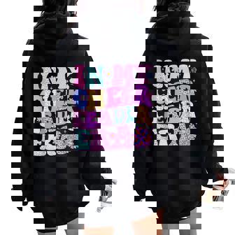 Groovy In My Cheer Leader Era Youth Cheerleader Cheerleading Women Oversized Hoodie Back Print | Mazezy