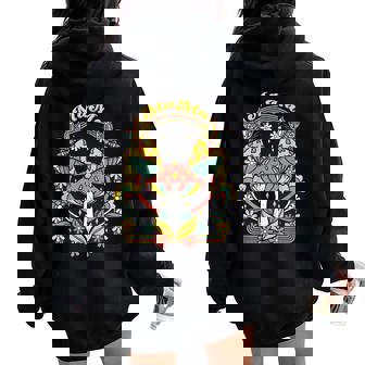 Groovy Mama Cottagecore Mushroom Hippie Mom Mother's Day Women Oversized Hoodie Back Print - Thegiftio