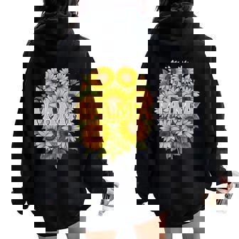 Groovy Mama Sun Flowers Mother's Day Grandma Women Oversized Hoodie Back Print | Mazezy