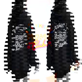 Groovy Overstimulated Moms Club Mother's Day Mom Women Oversized Hoodie Back Print - Thegiftio