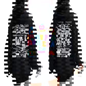 Groovy In My Pta Mom Era Parent Association Organization Women Oversized Hoodie Back Print - Thegiftio