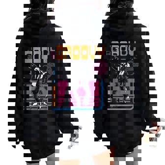 Groovy Retro Discointage Thème Party Retro 80S Disco Sweat à capuche oversize pour femme avec imprimé dans le dos - Cadeauxyz