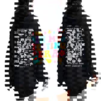 Groovy In My Testing Era Motivational Teacher Test Day Women Oversized Hoodie Back Print - Thegiftio