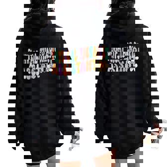 Groovy 理学療法士アシスタント デイジーフラワー レトロ Pta レディース オーバーサイズ パーカー バックプリント - Kawaiitshirt