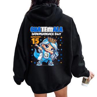 Guatemala Independence Day September 15 Celebration Girls Women Oversized Hoodie Back Print - Thegiftio