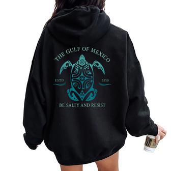Gulf Of Mexico 1550 Retro Vintage Gulf For Women Women Oversized Hoodie Back Print - Thegiftio UK