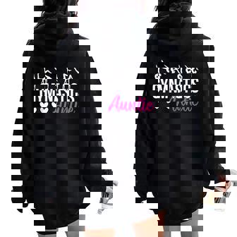 Gymnastics Aunt Mother's Day Black Women's Regular Fit Short Sleeve Small Modern Gymnastics Theme Women Oversized Hoodie Back Print | Mazezy