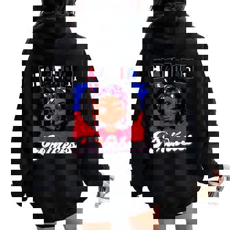 Haitian Princess Ayiti Pride Haiti Flag Day Girls Women Oversized Hoodie Back Print | Mazezy