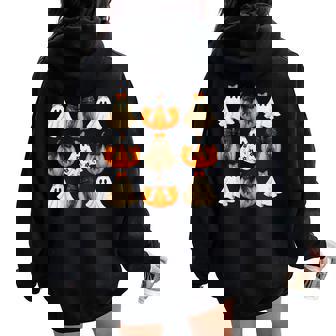 Halloween Coquette Bow Pumpkin Ghost Spooky Boo Girl Women Oversized Hoodie Back Print | Seseable FR