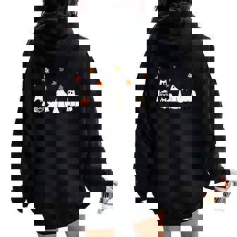 Halloween For Costume Cute Black Cats Ghost Women Oversized Hoodie Back Print | Mazezy