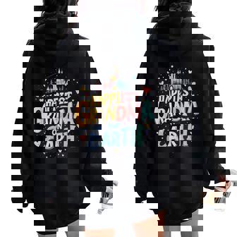 Happiest Grandma Best Grandmother On Earth Matching Family Women Oversized Hoodie Back Print | Mazezy