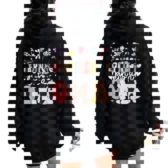 Happiness Is Being An Oma Floral Oma Mother's Day Women Oversized Hoodie Back Print | Mazezy
