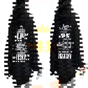 Happy 41St Birthday アイデア 41歳の男性と女性に レディース オーバーサイズ パーカー バックプリント - Kawaiitshirt