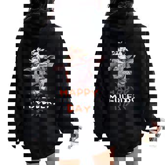 Happy M-Udders Day Cow Heifer Farmer Mother's Day Women Oversized Hoodie Back Print - Thegiftio