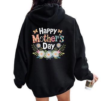 Happy Mother's Day 2025 Cute Daisy For Mom Grandma Women Oversized Hoodie Back Print - Thegiftio UK