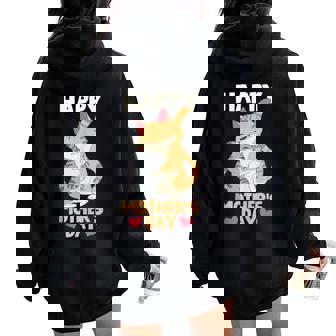 Happy Mother's Day Cat Mom Women Oversized Hoodie Back Print | Mazezy