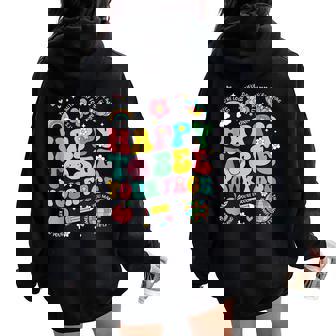 Happy To See Your Face Teacher Student Back To School Women Oversized Hoodie Back Print - Thegiftio