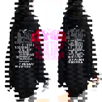 My Heart Is On That Track Mom Track And Field Mom Women Oversized Hoodie Back Print | Mazezy