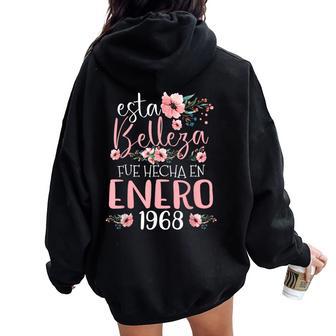 Hecha En Enero 1968 Regalo 56 Años Cumpleaños Women Oversized Hoodie Back Print - Regaloses