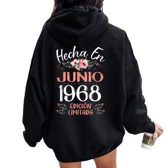 Hecha En Junio 1968 Regalo 57 Años Cumpleaños Women Oversized Hoodie Back Print - Regaloses