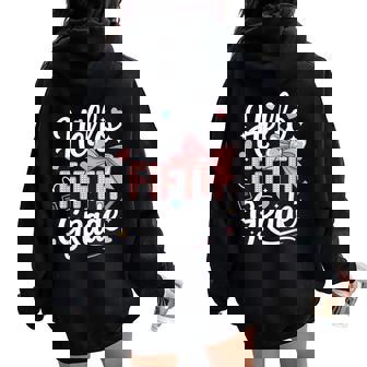 Hello Fifth Grade First Day Of School Coquette Bow Teacher Women Oversized Hoodie Back Print - Thegiftio UK