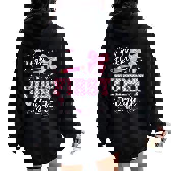 Hello First Grade Coquette First Day Of School Teacher Girls Women Oversized Hoodie Back Print - Thegiftio UK