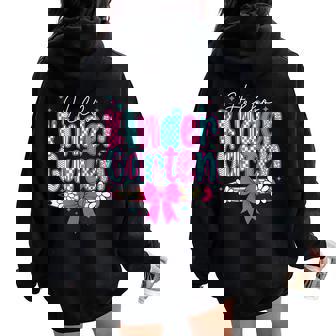 Hello Kindergarten Back To School First Day Of School Girls Women Oversized Hoodie Back Print - Thegiftio UK