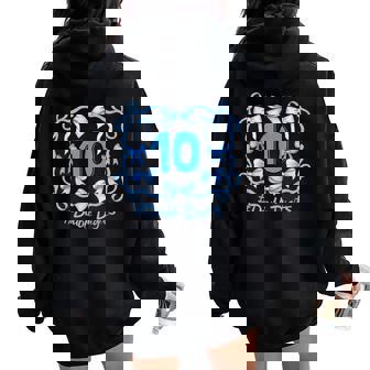 Hello Ten Double Digits Cute Coquette Bow 10Th Birthday Girl Women Oversized Hoodie Back Print - Thegiftio