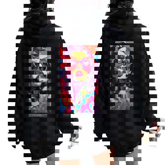 Hippie Pop-Art 60-70S Esthétiqueintagetyle Rétro Sweat à capuche oversize pour femme avec imprimé dans le dos - Cadeauxyz
