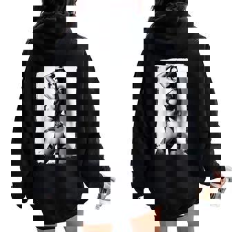 Hot Girl On 男性用 セクシー ブーティー ビキニ モデル 2 Bw レディース オーバーサイズ パーカー バックプリント - Kawaiitshirt