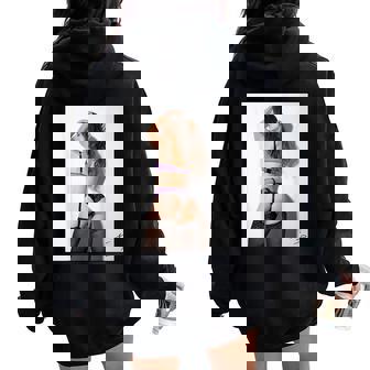 Hot Girl On 男性用 紫のセクシーなモデル レディース オーバーサイズ パーカー バックプリント - Kawaiitshirt