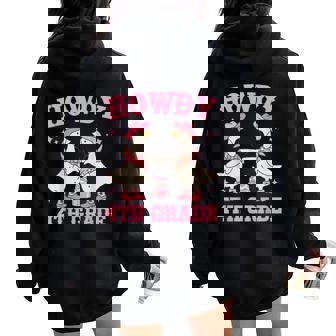 Howdy Fourth Grade Teacher Western Goose Back To School Women Oversized Hoodie Back Print - Thegiftio