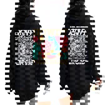 Howdy Third Grade Cowgirls 3Rd Grade Teacher Back To School Women Oversized Hoodie Back Print | Mazezy