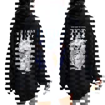 Huh Cat Chonky Meme Cat Lovers For Women Women Oversized Hoodie Back Print | Mazezy